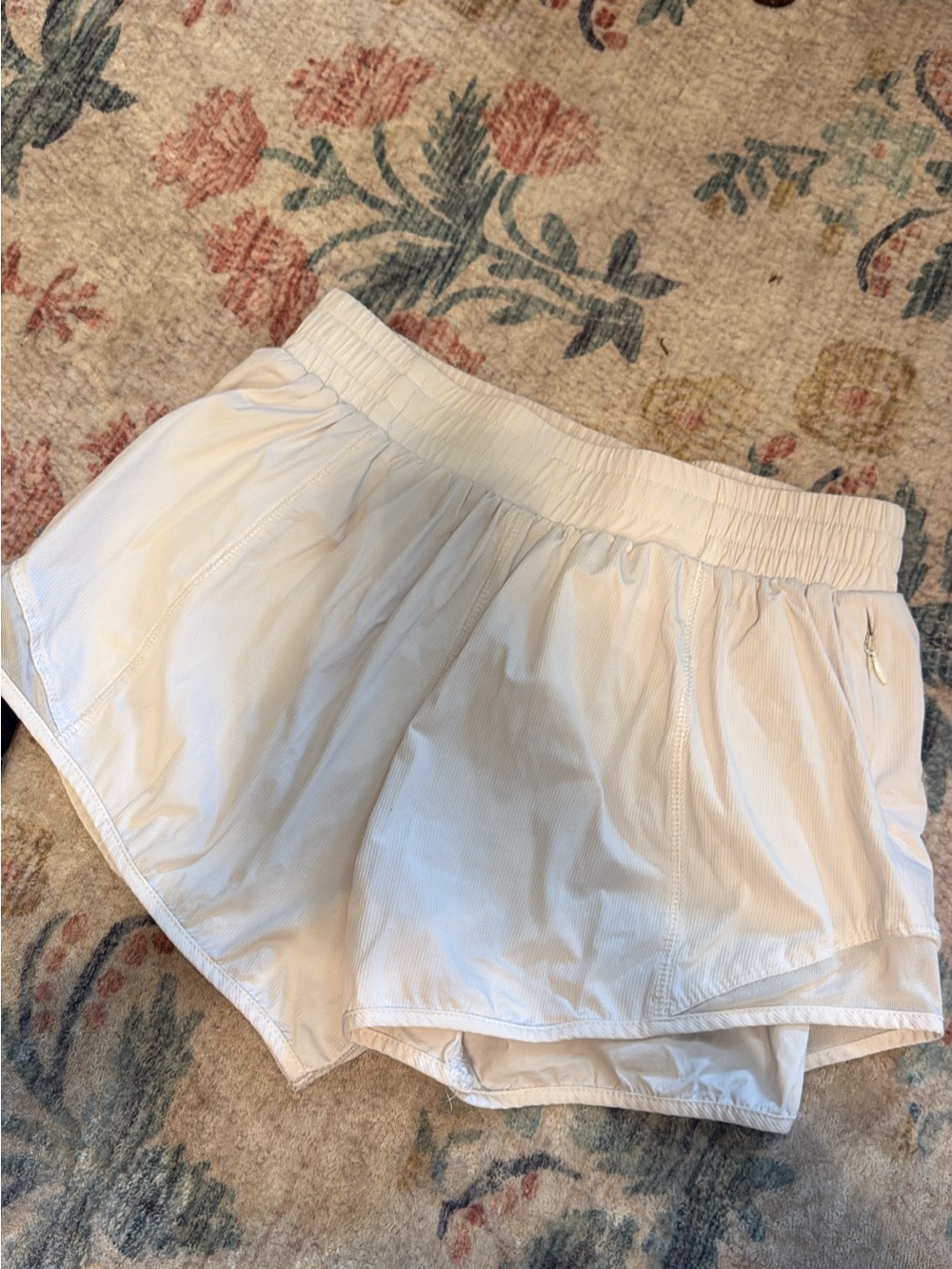 TCEC White Women's Athletic Running Shorts with Elastic Waist
